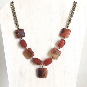Genuine Onyx & Agate Statement Necklace - Nickel Free